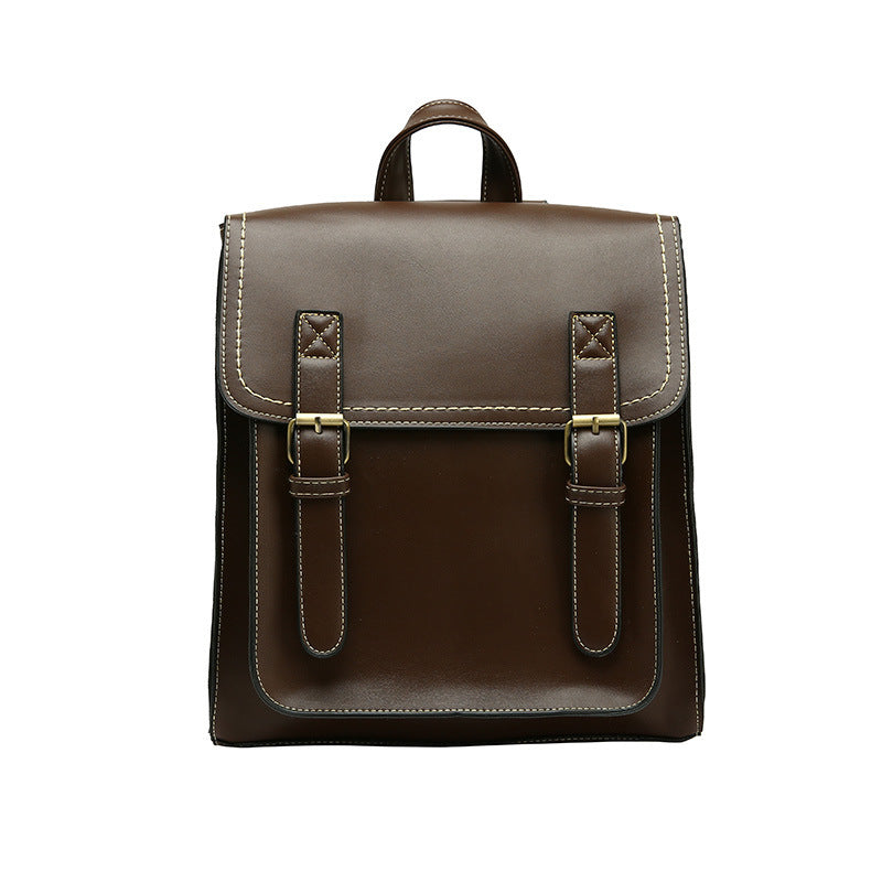 Ivy Seminar – Classic Magnetic Leather School Backpack