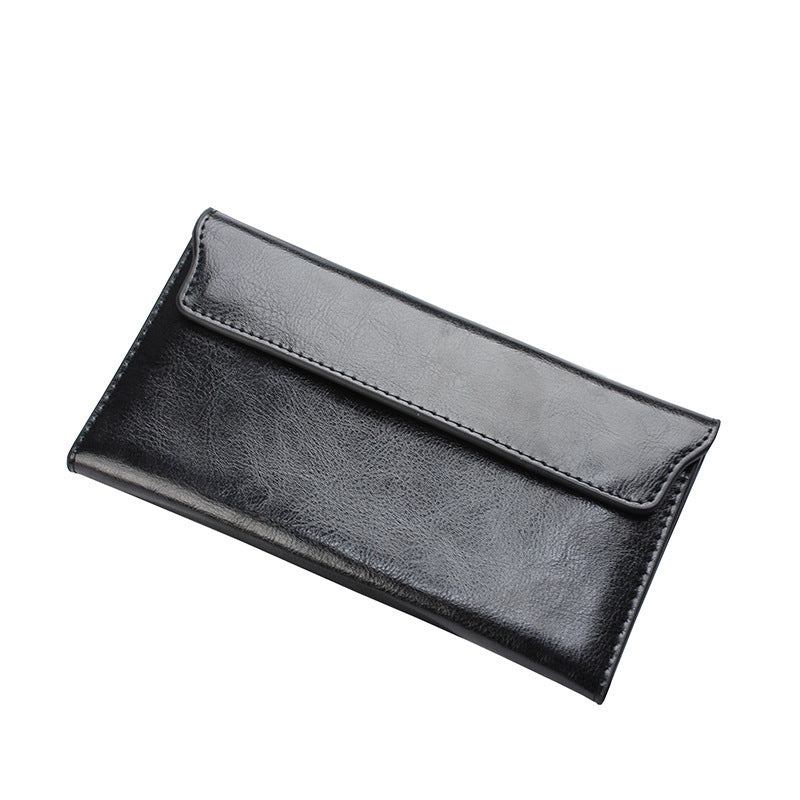 Wildflower Whispers – Genuine Leather Long Wallet with Magnetic Charm