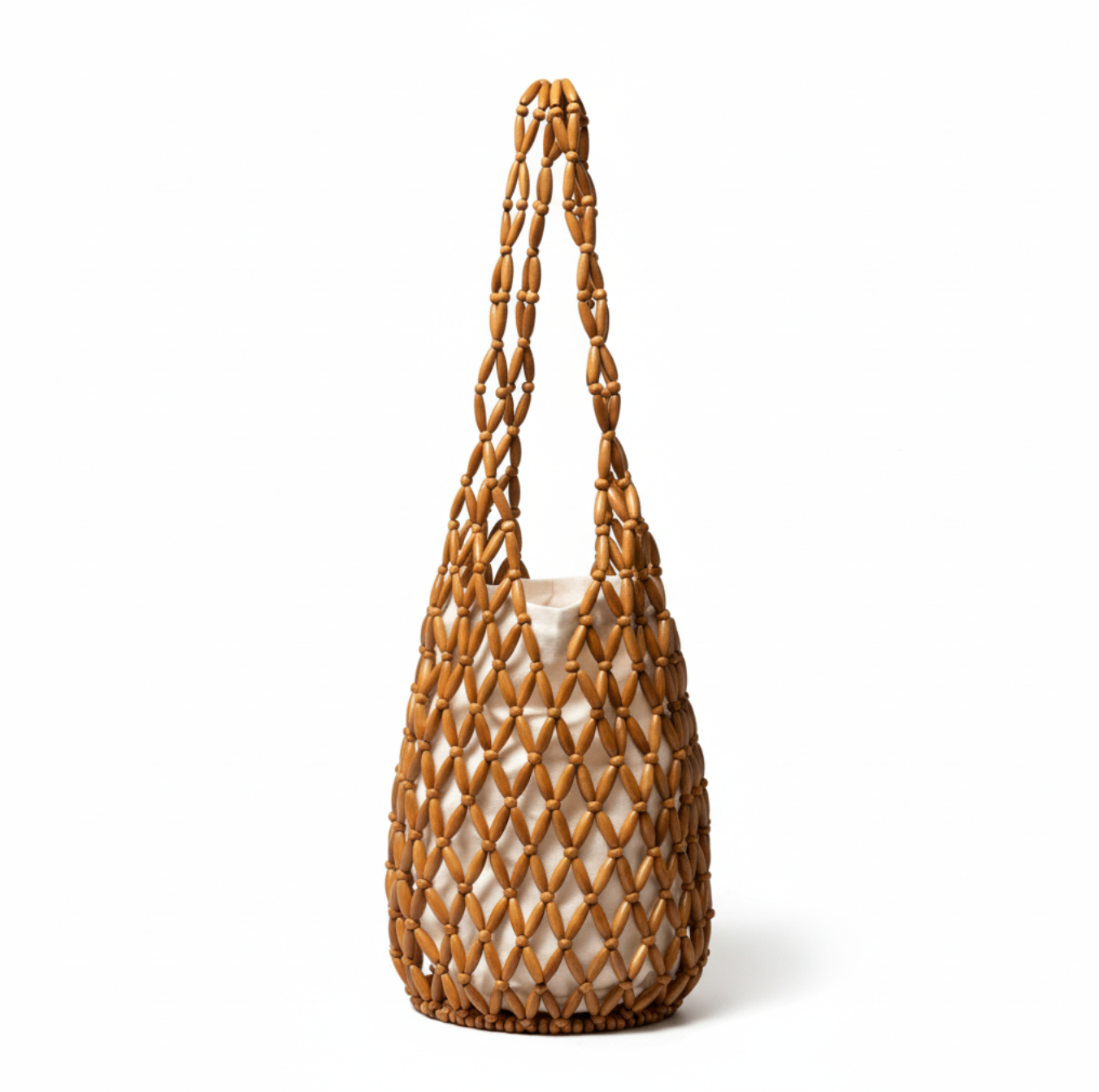 Summer Beads β Handwoven Shoulder Tote for Serene Getaways