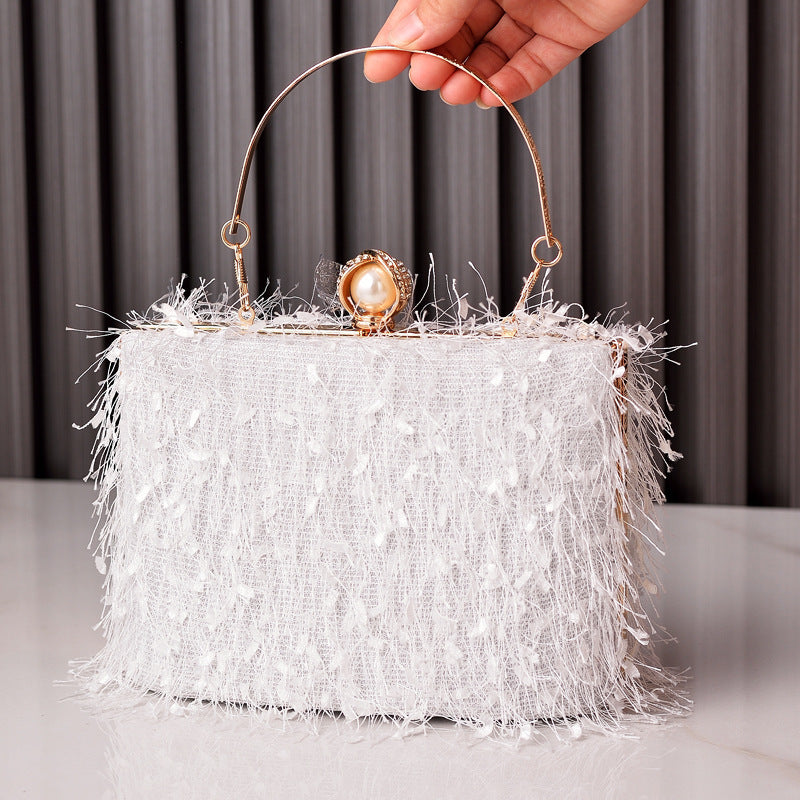 Nevermore Nightshade – Pearl Clasp Tassel Evening Bag