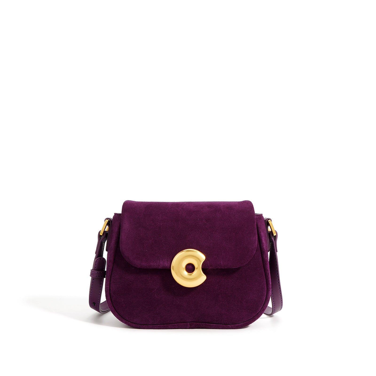 Purple Haze – Retro Leather Crossbody Saddle Bag