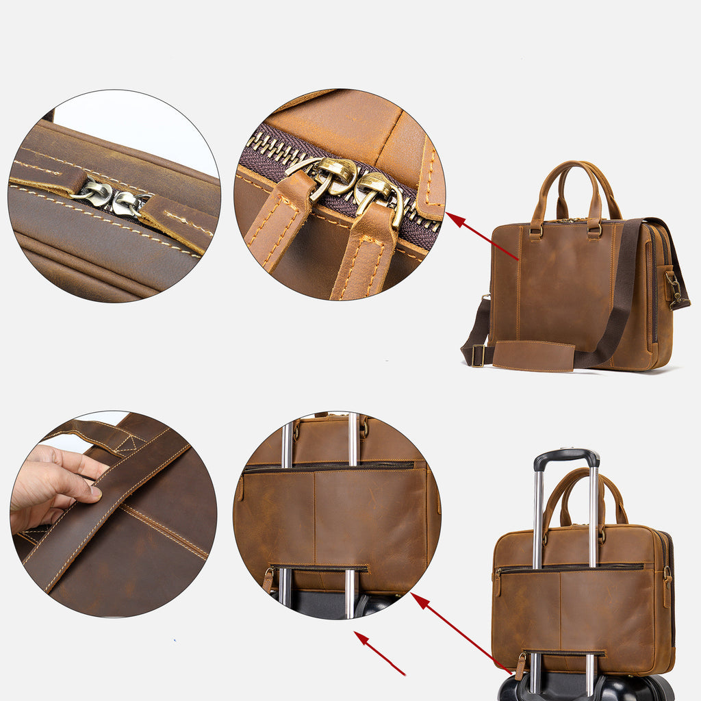 Suit Up Dossier – Leather Banker’s Briefcase