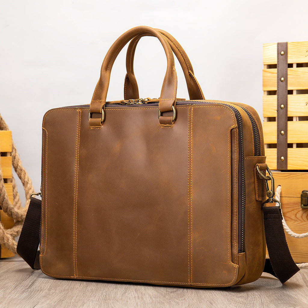 Suit Up Dossier – Leather Banker’s Briefcase