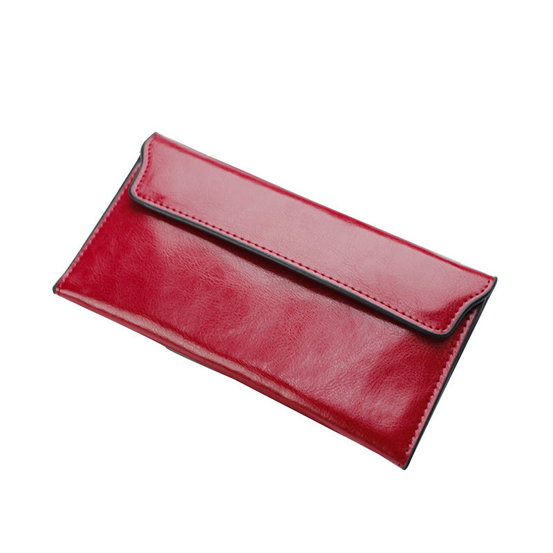 Wildflower Whispers – Genuine Leather Long Wallet with Magnetic Charm