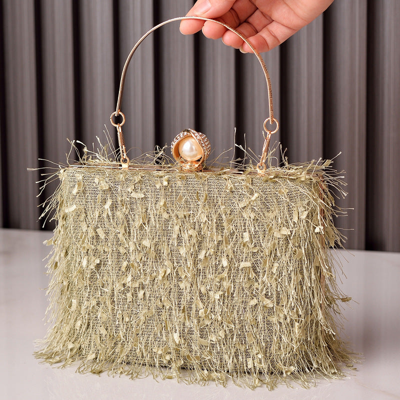 Nevermore Nightshade – Pearl Clasp Tassel Evening Bag