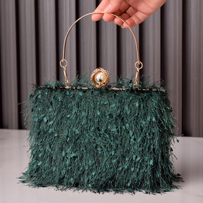 Nevermore Nightshade – Pearl Clasp Tassel Evening Bag