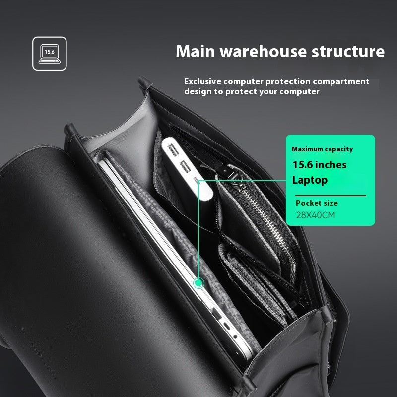 Waterproof Laptop & Book Leather Backpack