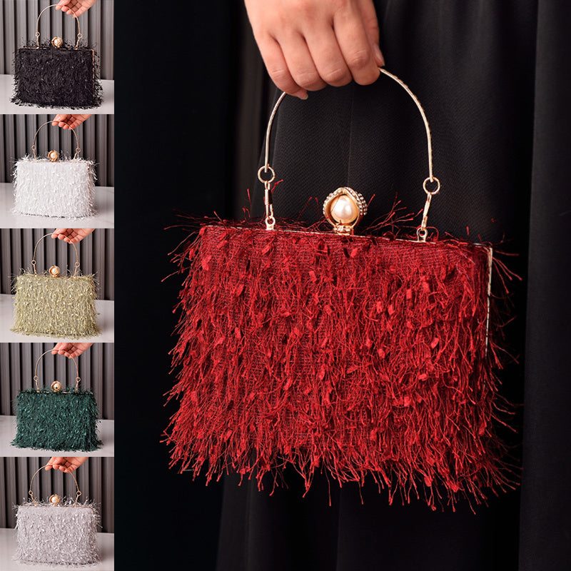Nevermore Nightshade – Pearl Clasp Tassel Evening Bag