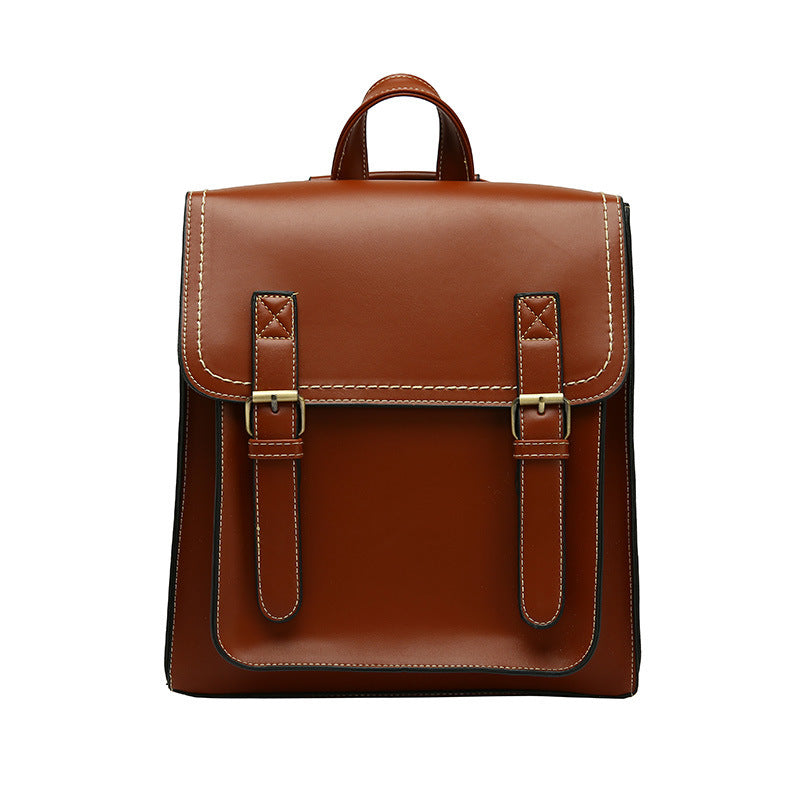 Ivy Seminar – Classic Magnetic Leather School Backpack