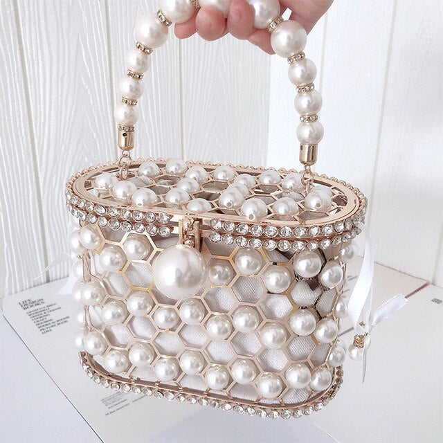 Enchanted Pearls – Evening Bucket Bag