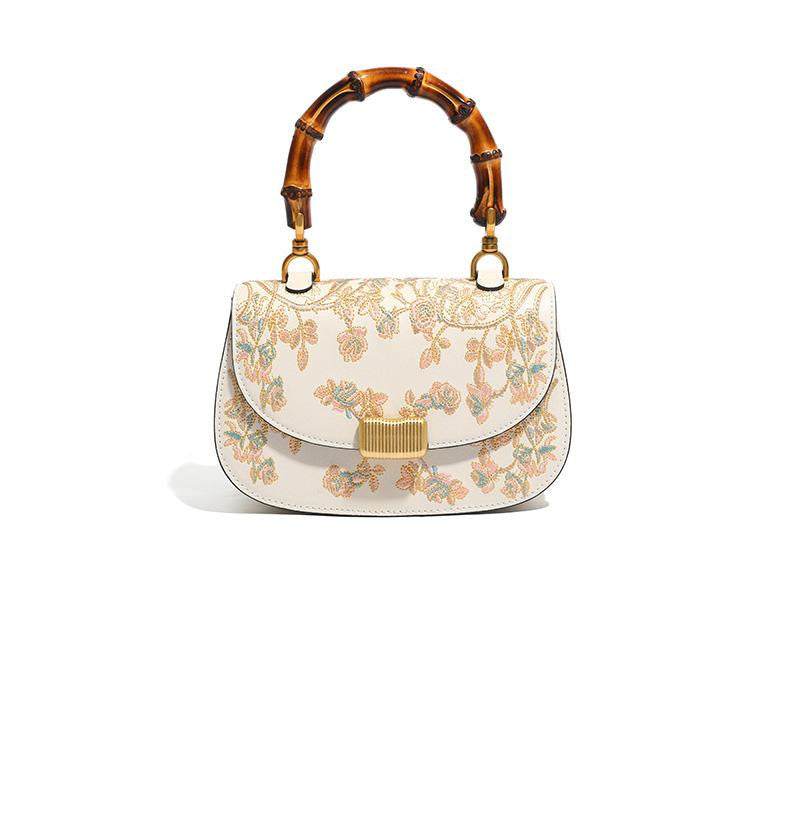 Executive Bloom - Cowhide Embroidery Handbag