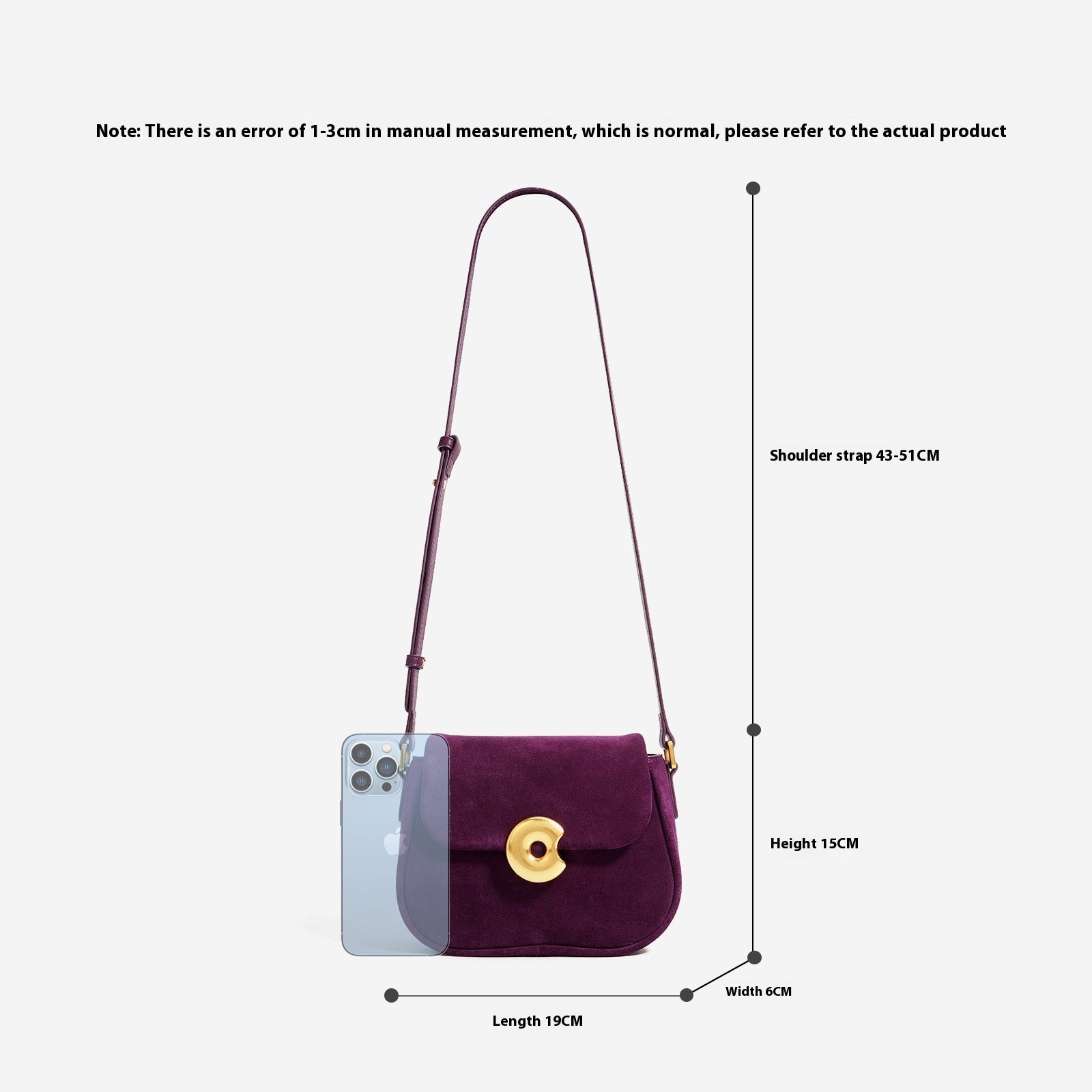 Purple Haze – Retro Leather Crossbody Saddle Bag