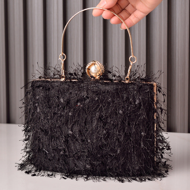Nevermore Nightshade – Pearl Clasp Tassel Evening Bag