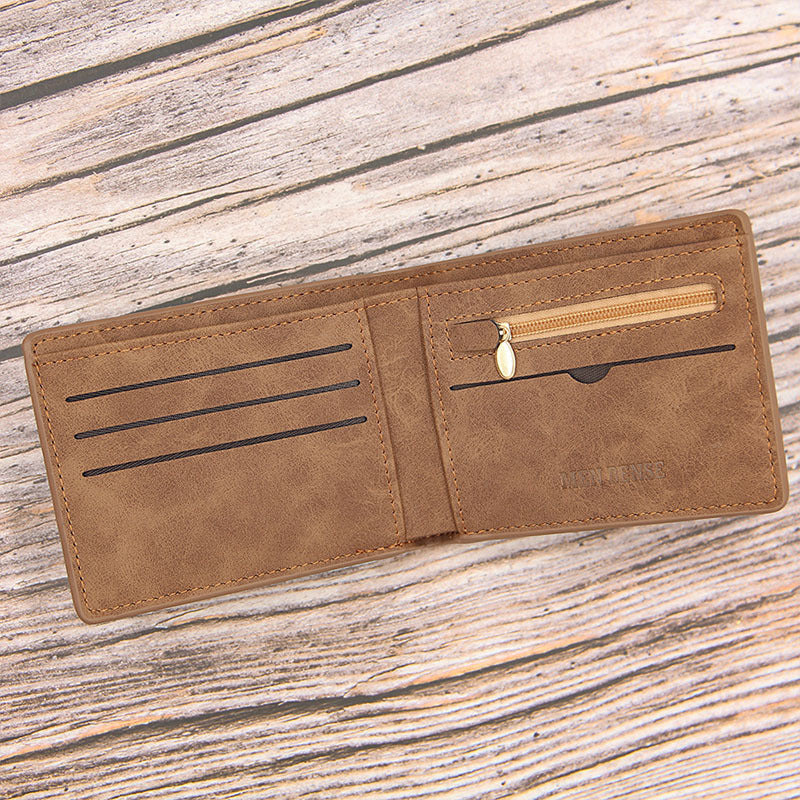 Blinding Lines Bifold – Men's Short Vintage Frosted Wallet