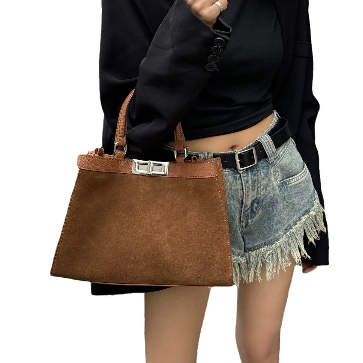 Evermore Edit – Frosted Cowhide Commuter Shoulder Bag