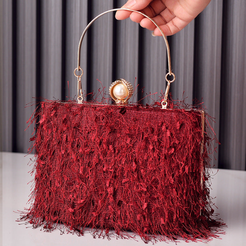Nevermore Nightshade – Pearl Clasp Tassel Evening Bag