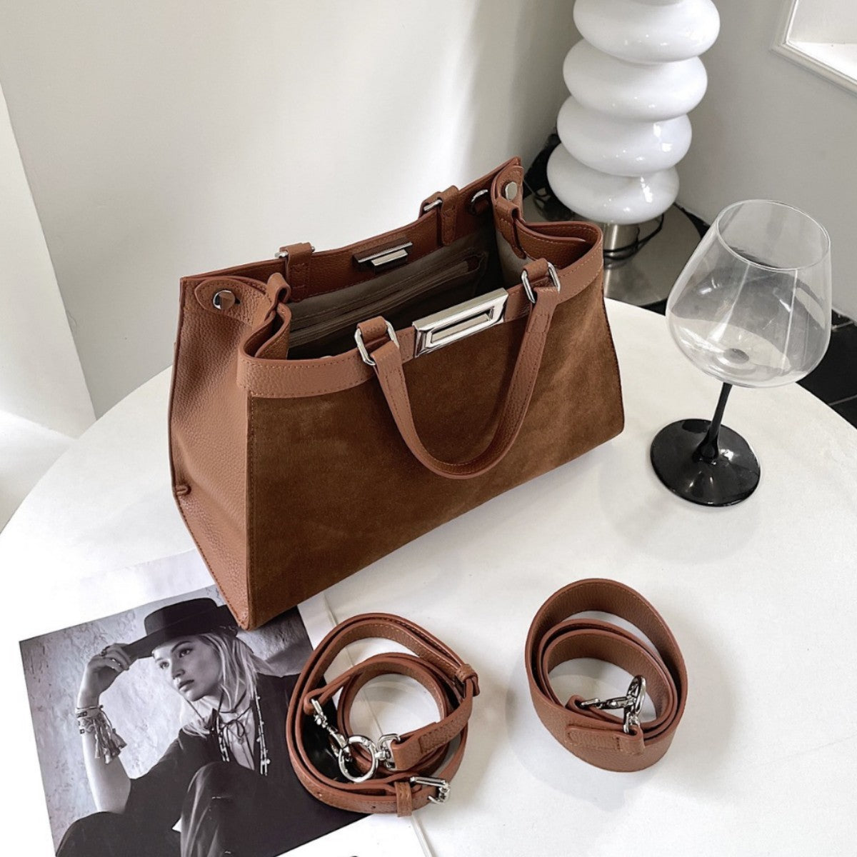 Evermore Edit – Frosted Cowhide Commuter Shoulder Bag