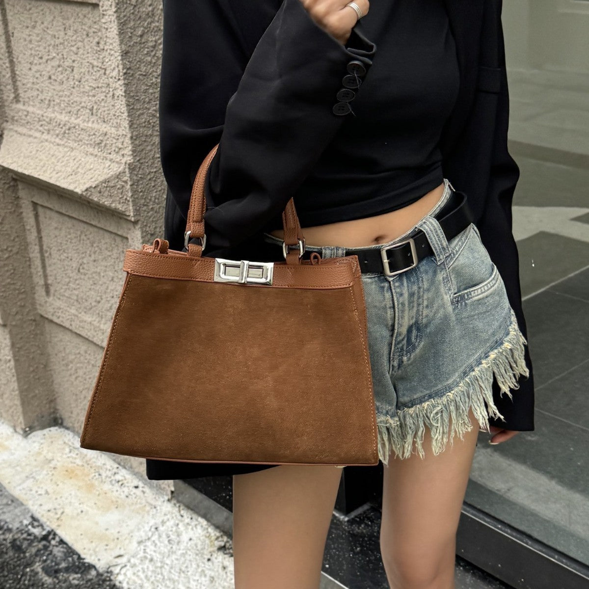 Evermore Edit – Frosted Cowhide Commuter Shoulder Bag