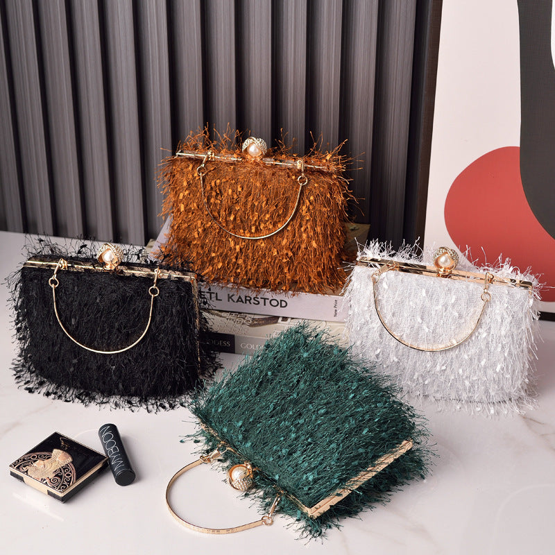 Nevermore Nightshade – Pearl Clasp Tassel Evening Bag