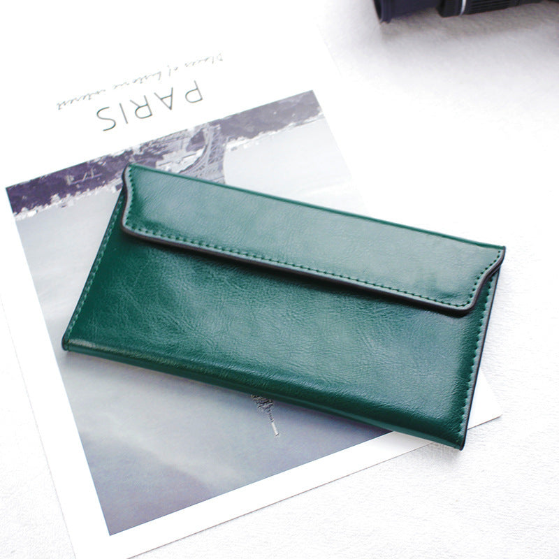 Wildflower Whispers – Genuine Leather Long Wallet with Magnetic Charm