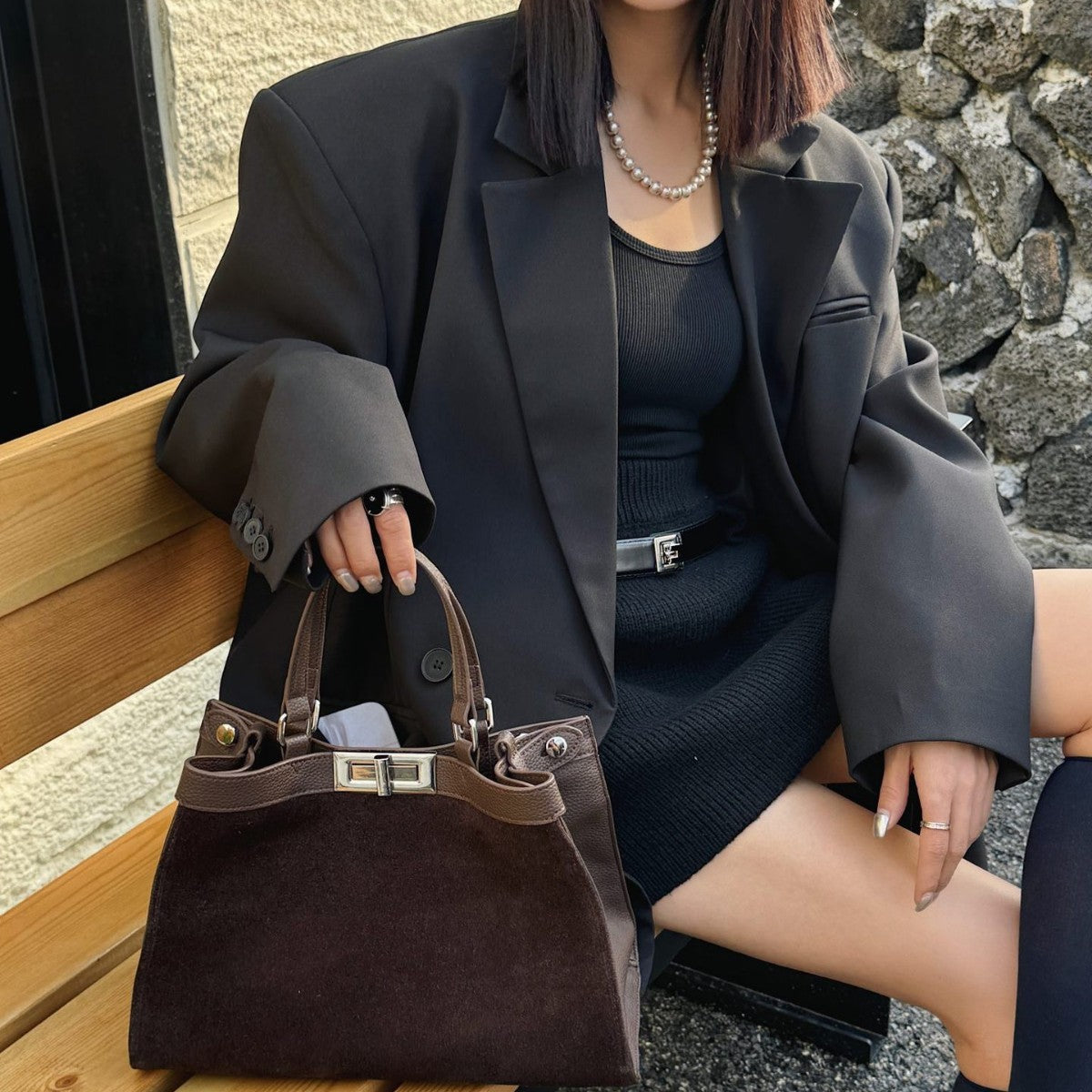 Evermore Edit – Frosted Cowhide Commuter Shoulder Bag