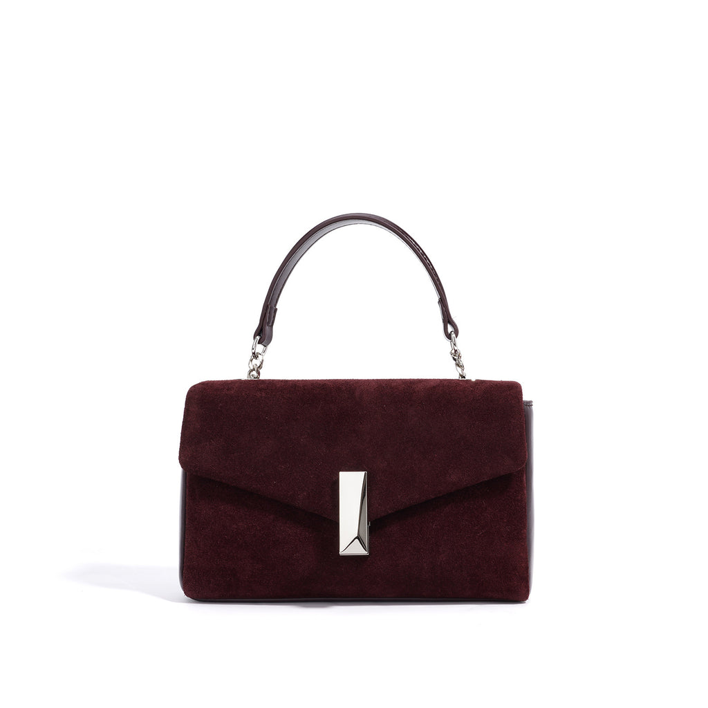 Coffeehouse Poise – Suede Chain Shoulder Bag