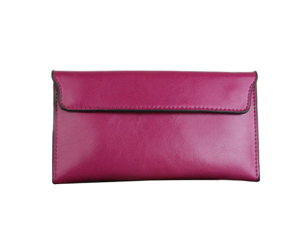 Wildflower Whispers – Genuine Leather Long Wallet with Magnetic Charm