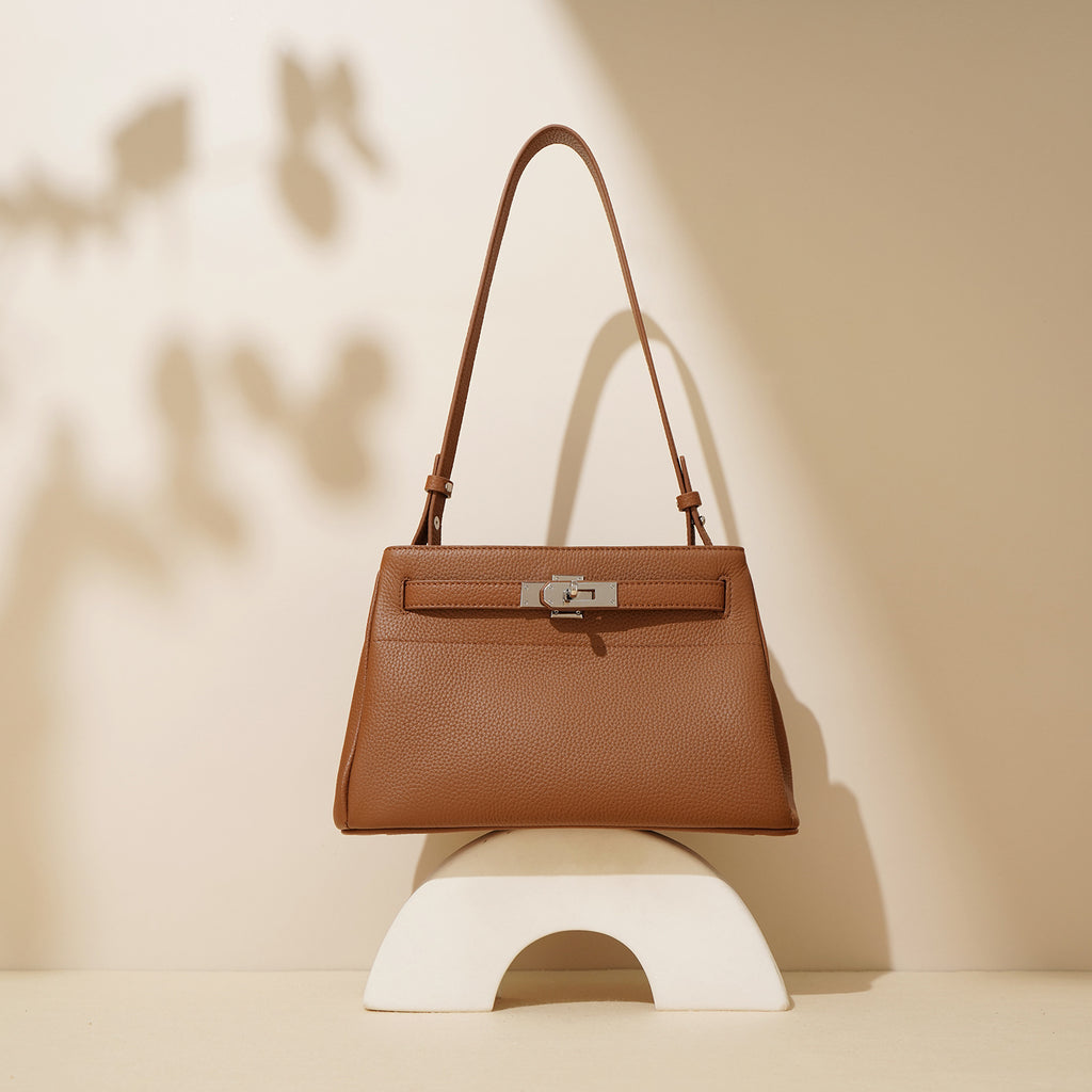 The Waldorf Lock Leather Shoulder Bag