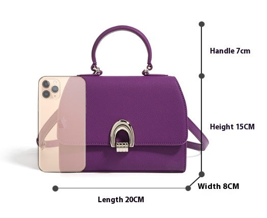 Halo Chic – Elegant Cowhide Shoulder Handbag