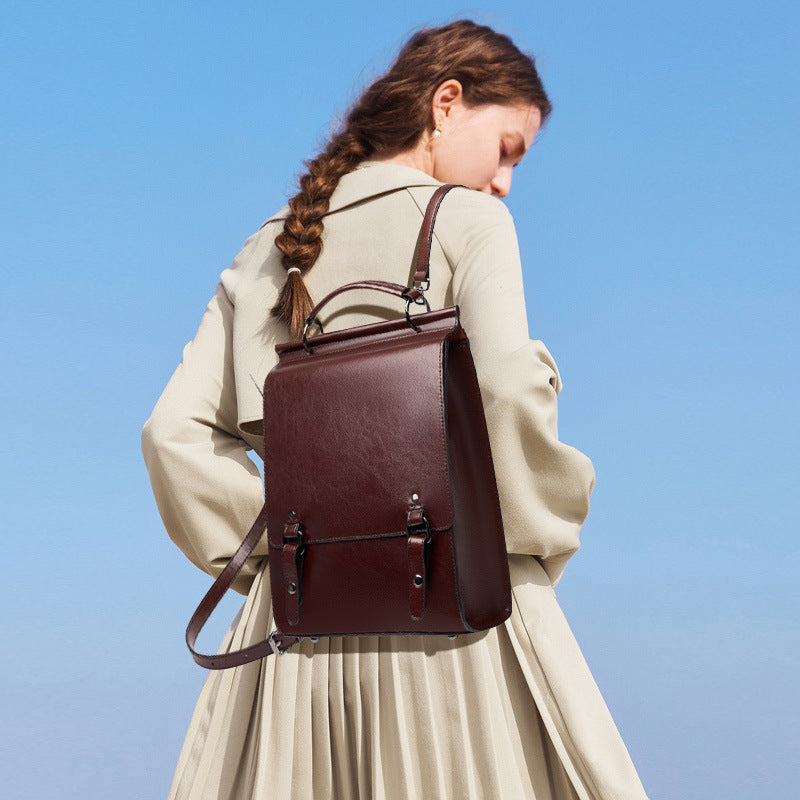 Lorelai’s Legacy – Vintage Two-Layer Cow Leather Backpack for Writers on the Move