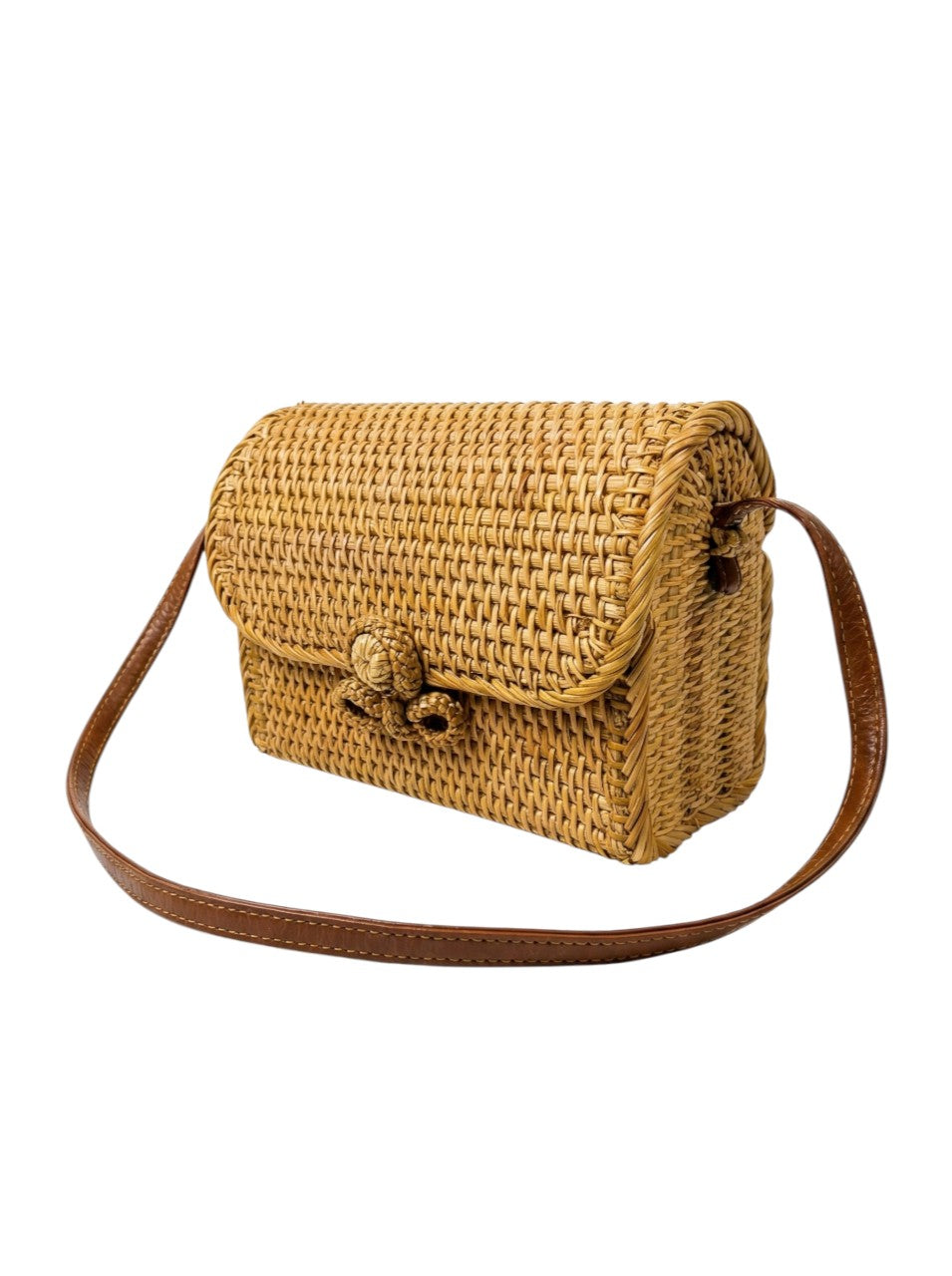Espresso Whisper – Rattan Envelope Shoulder Bag