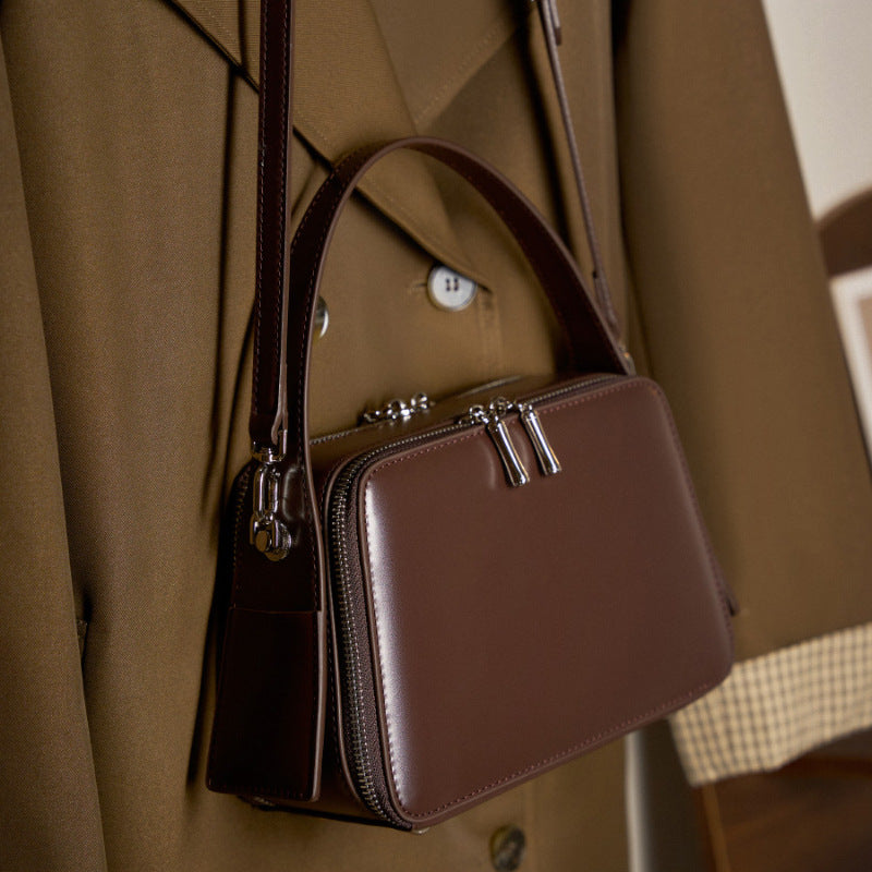 Café au Law – Rich Leather Crossbody for Women Who Lead