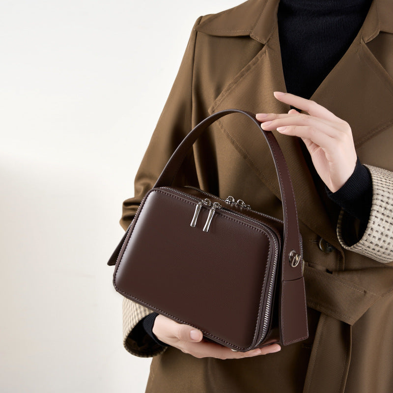 Café au Law – Rich Leather Crossbody for Women Who Lead