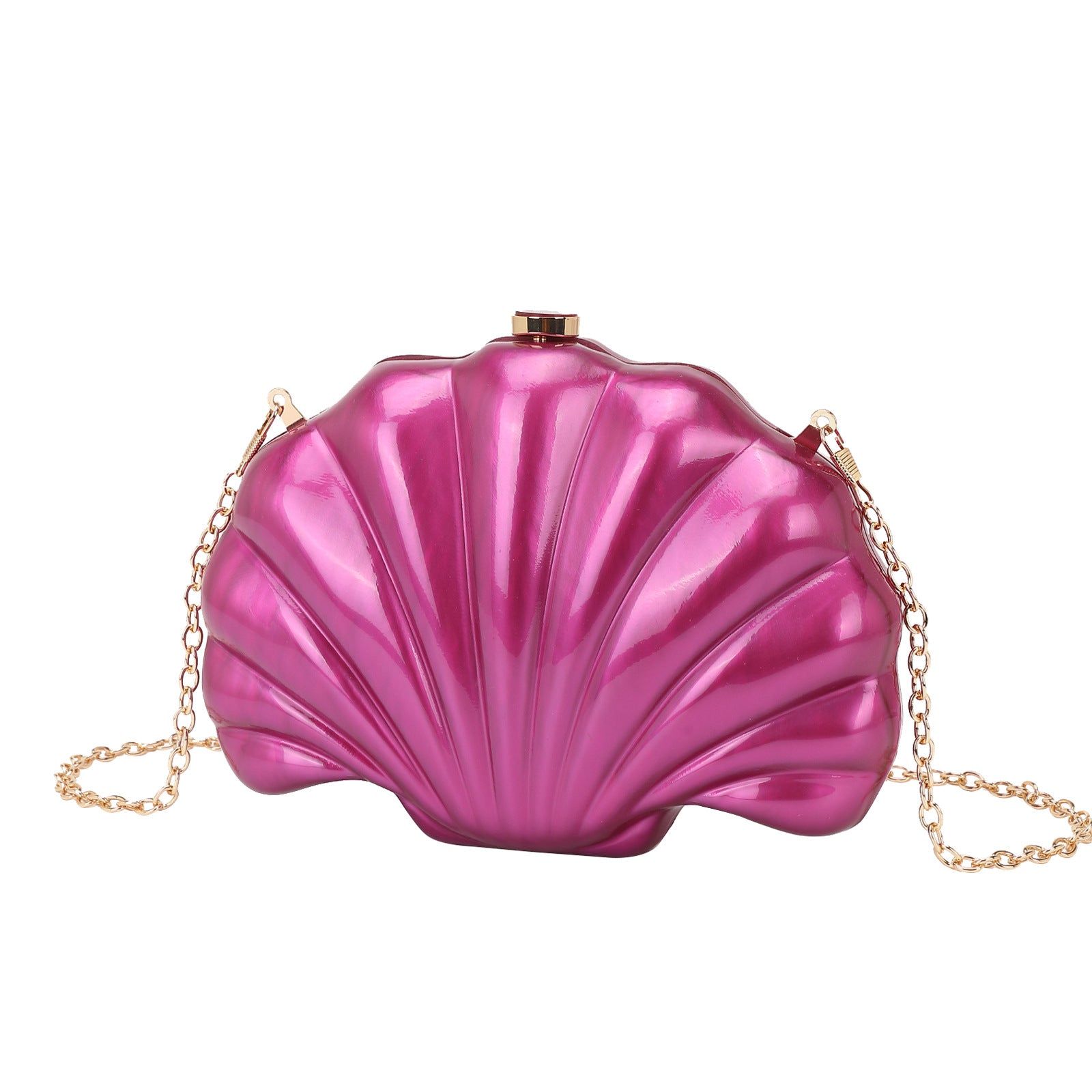 Shelloncé – Acrylic Shell Clutch with Pearl Handle