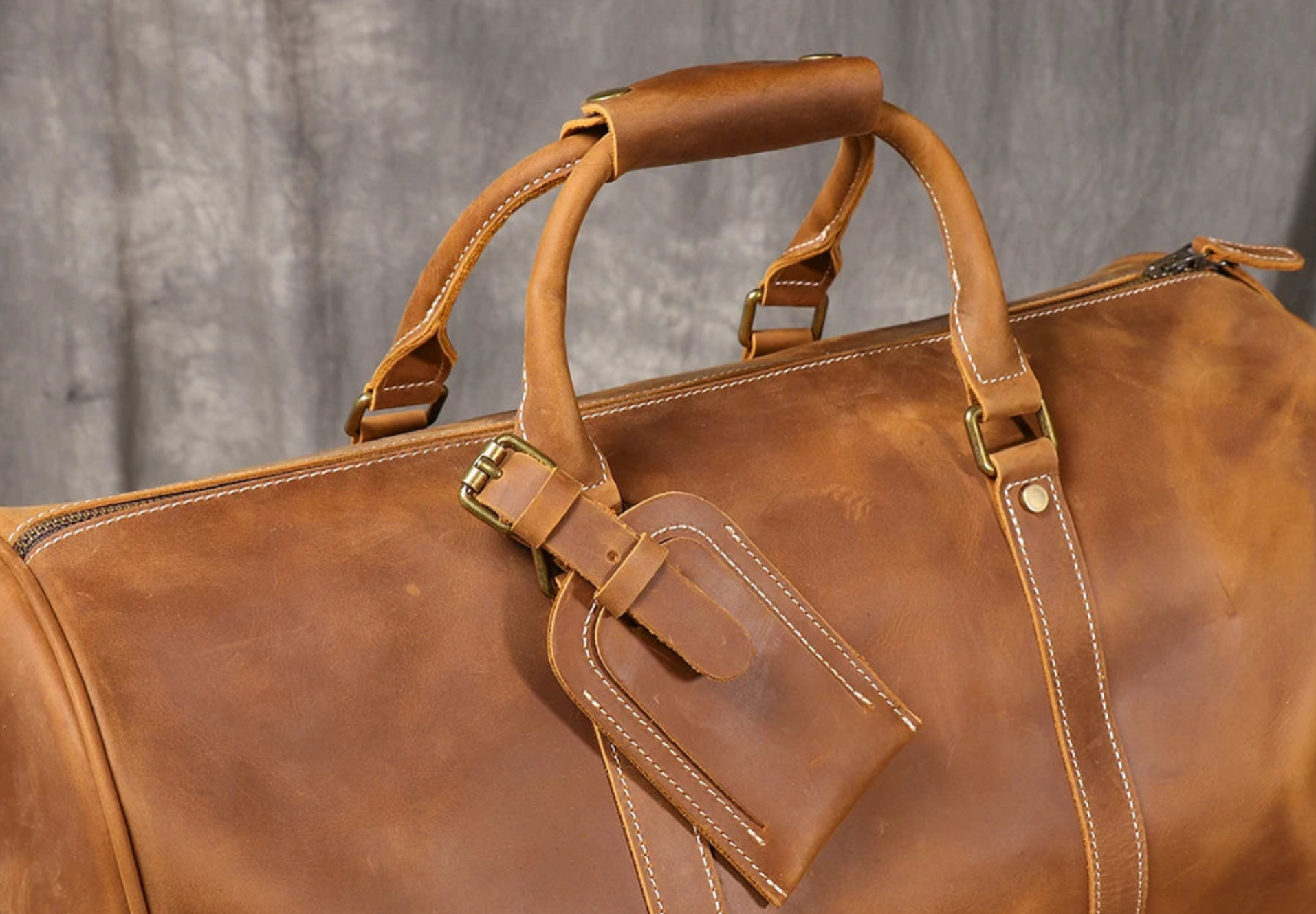 COWBOY ERA: Crazy Horse Leather Duffel for Gentlemen in Transit