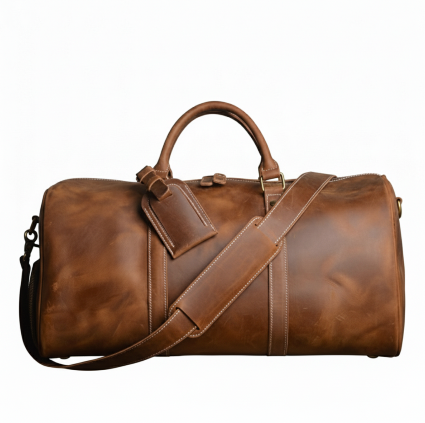 COWBOY ERA: Crazy Horse Leather Duffel for Gentlemen in Transit