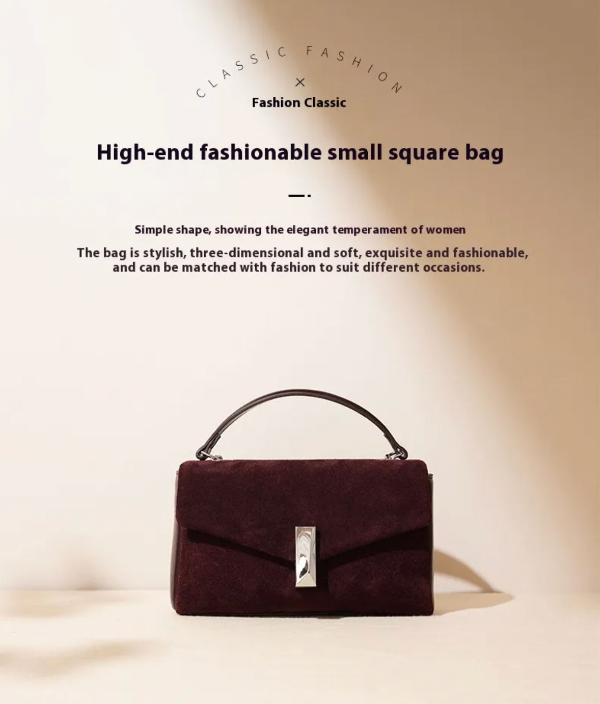 Coffeehouse Poise – Suede Chain Shoulder Bag