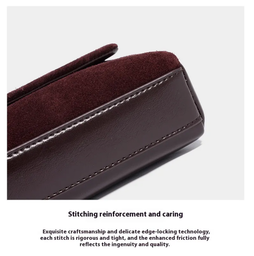 Coffeehouse Poise – Suede Chain Shoulder Bag
