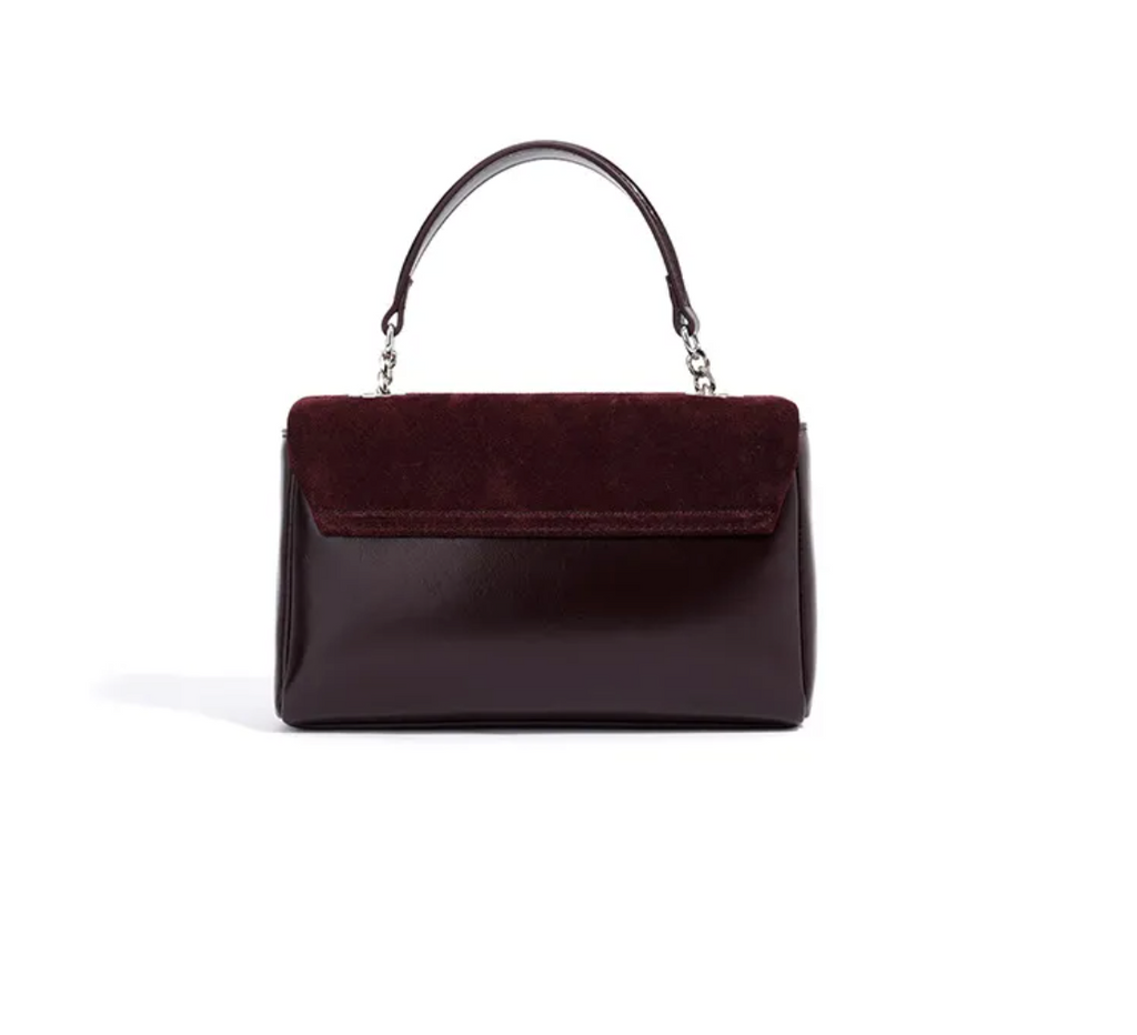 Coffeehouse Poise – Suede Chain Shoulder Bag