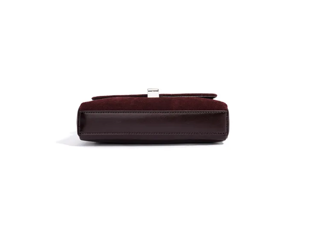 Coffeehouse Poise – Suede Chain Shoulder Bag