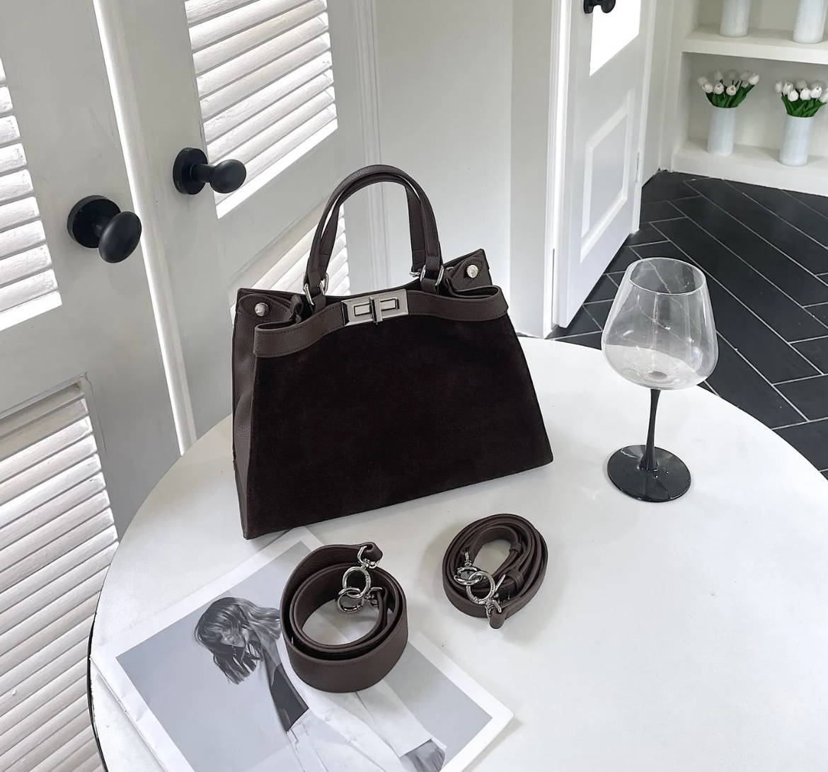 Evermore Edit – Frosted Cowhide Commuter Shoulder Bag