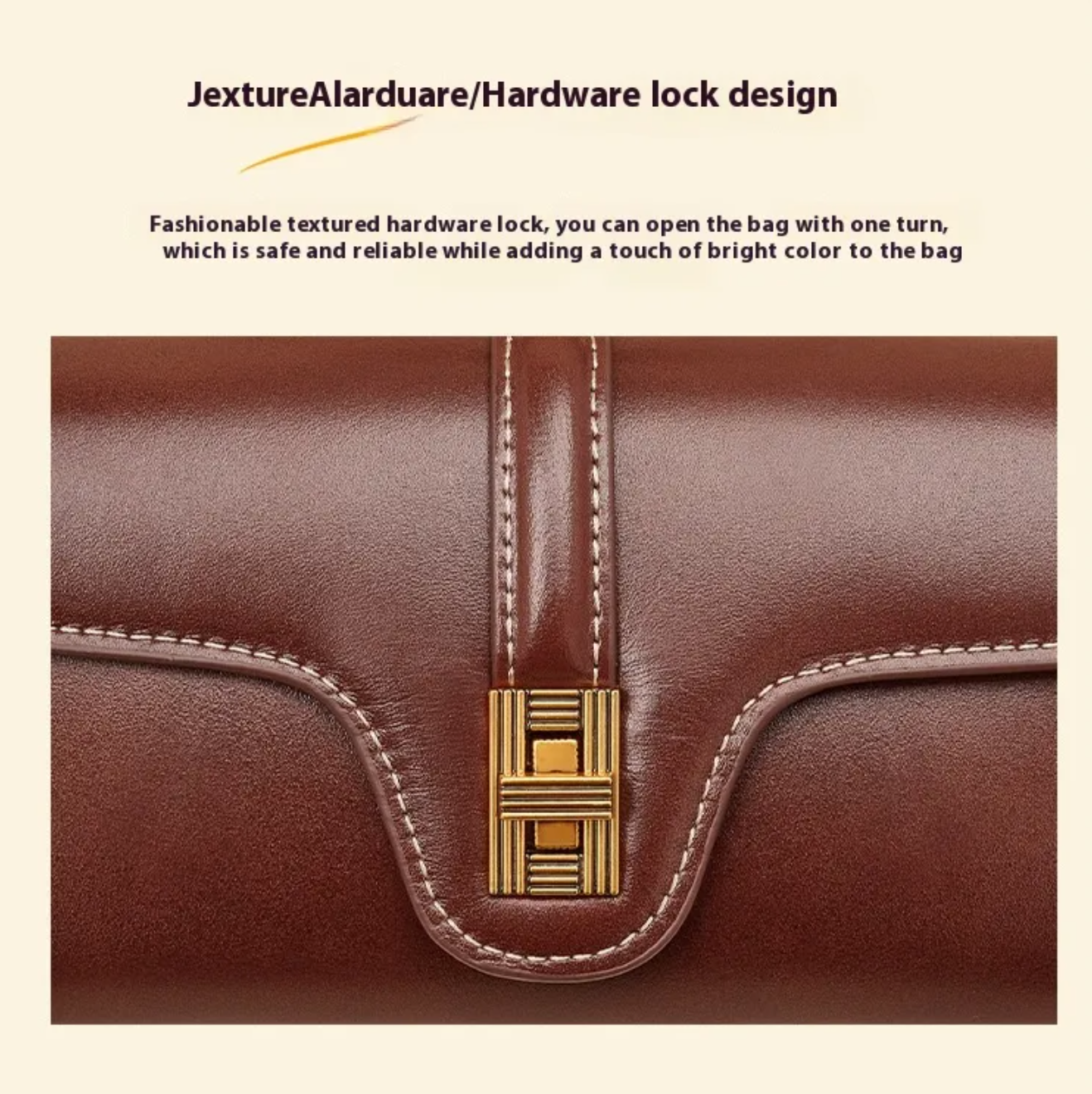 Featherington Fête – Retro Lock Crossbody Bag