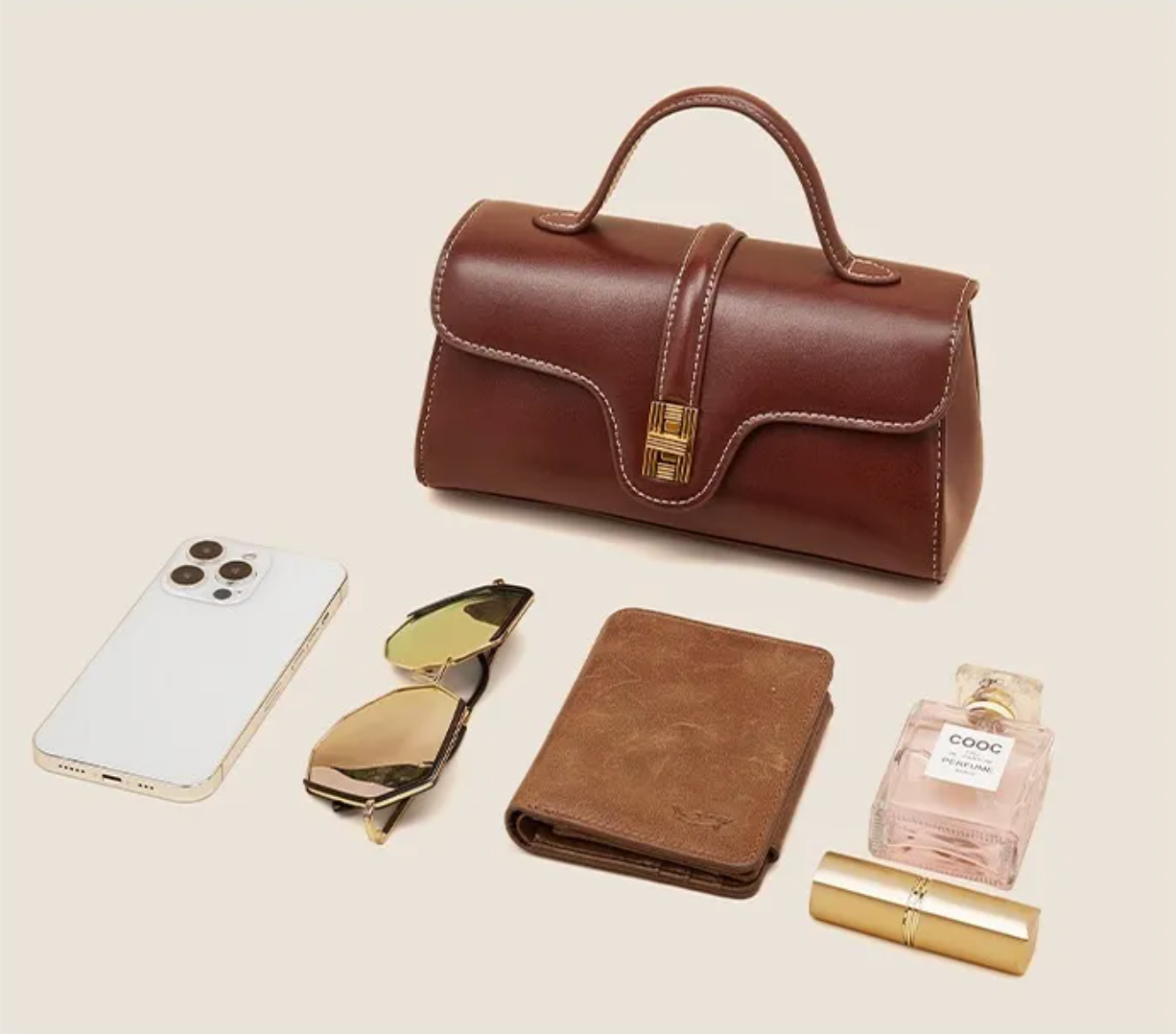 Featherington Fête – Retro Lock Crossbody Bag
