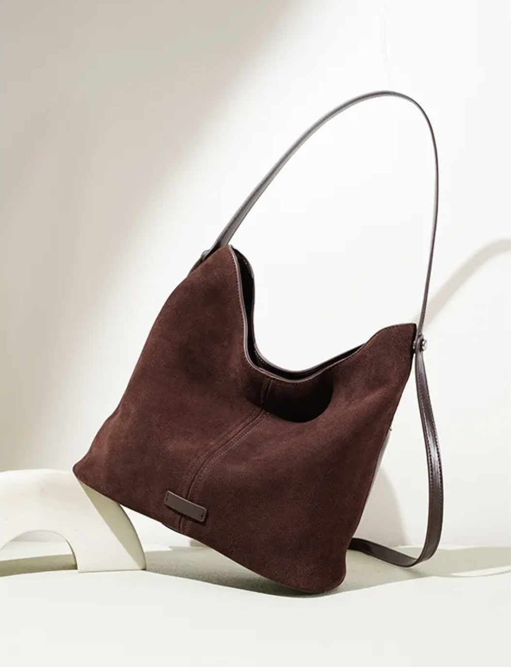 Levitating Luxe – Suede Bucket Crossbody