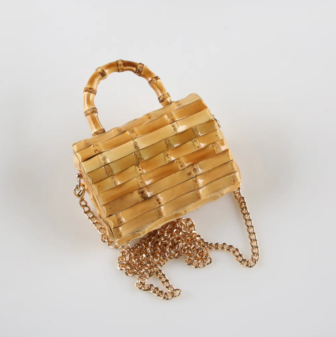Golden Hour Optimist – Bamboo Chain Mini Bag