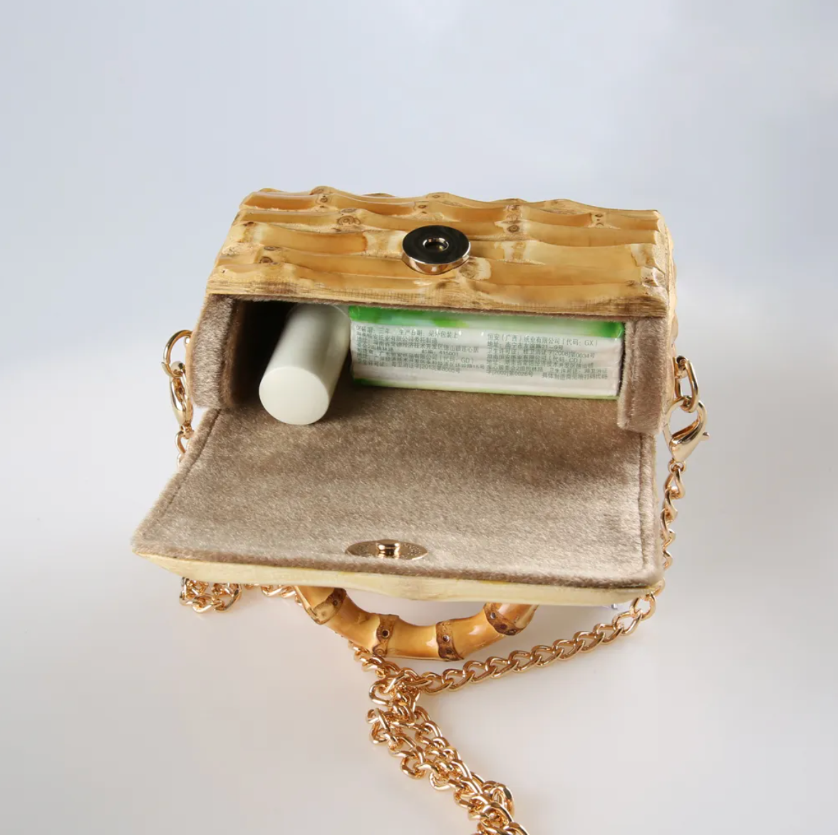 Golden Hour Optimist – Bamboo Chain Mini Bag