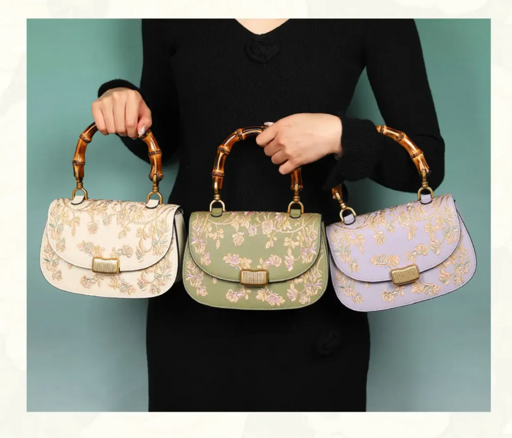 Executive Bloom - Cowhide Embroidery Handbag
