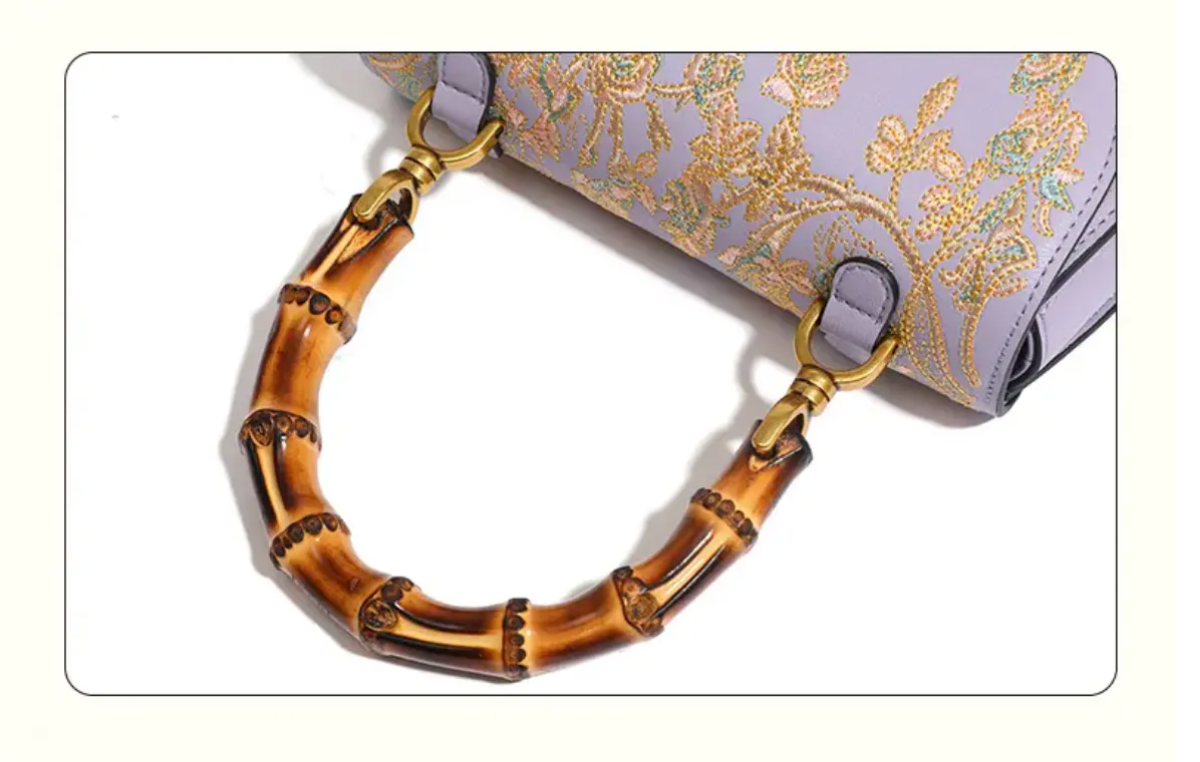 Executive Bloom - Cowhide Embroidery Handbag