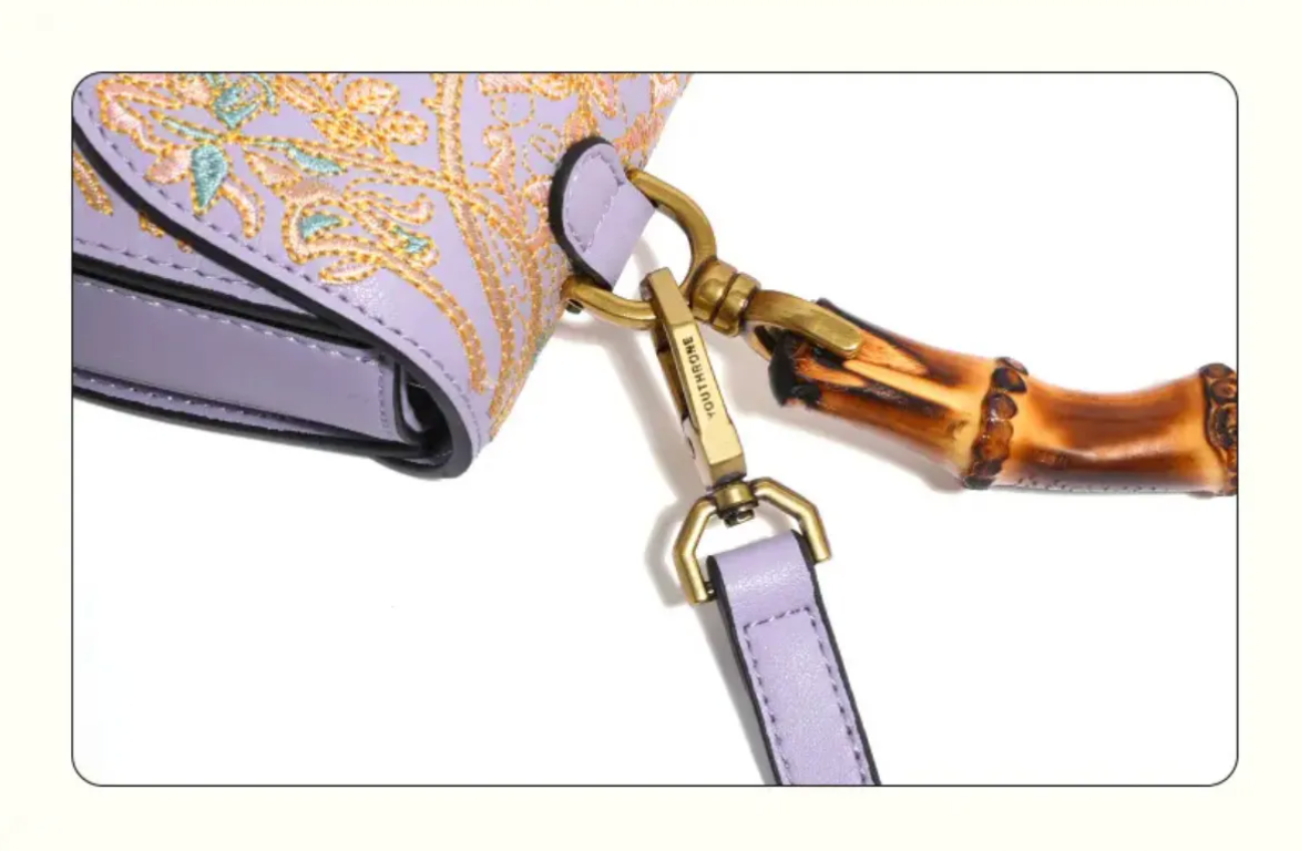 Executive Bloom - Cowhide Embroidery Handbag