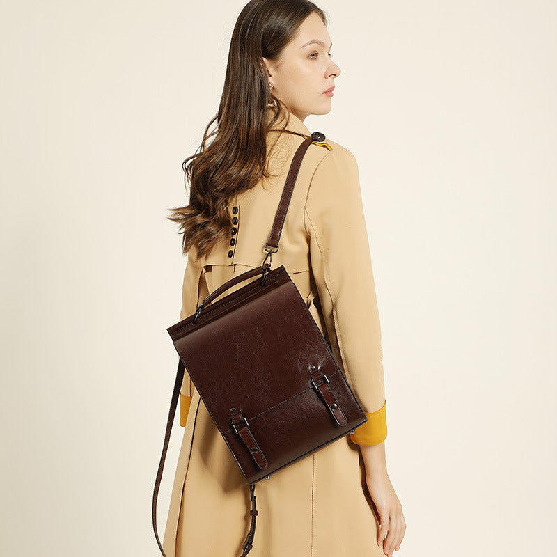 Lorelai’s Legacy – Vintage Two-Layer Cow Leather Backpack for Writers on the Move